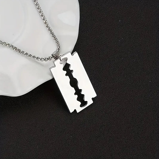 Razor Blade Pendant Necklace – Stainless Steel Urban Chain