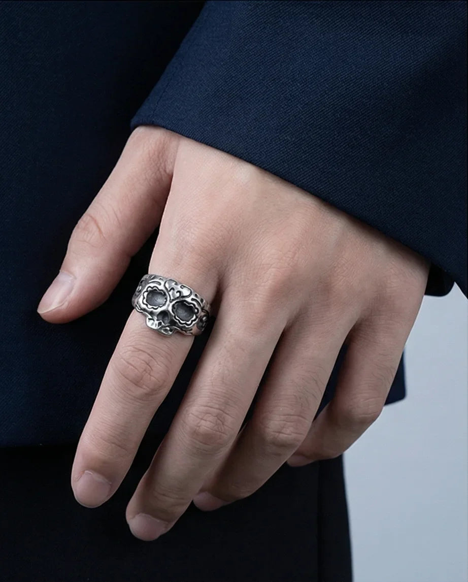 Sacred Heart Calavera: Ornate Sugar Skull Ring