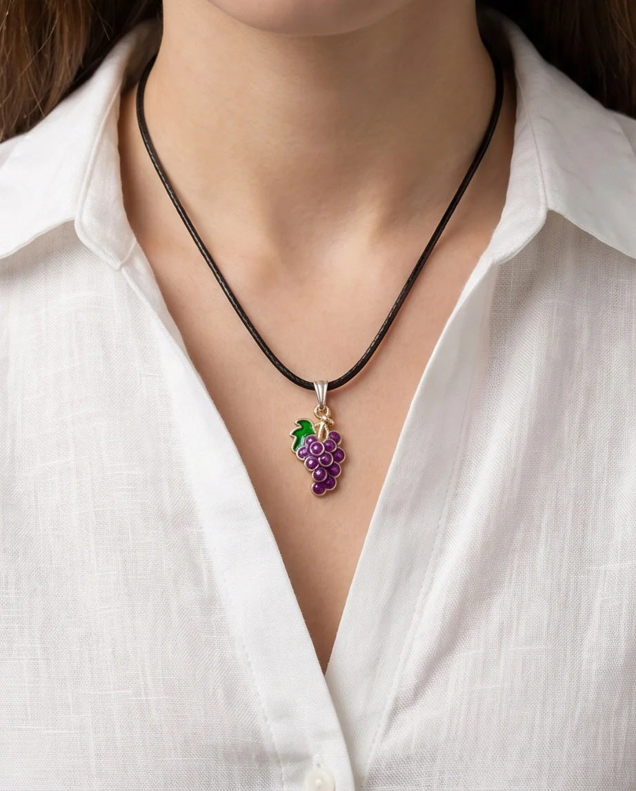 Luscious Purple Grape Cluster Pendant
