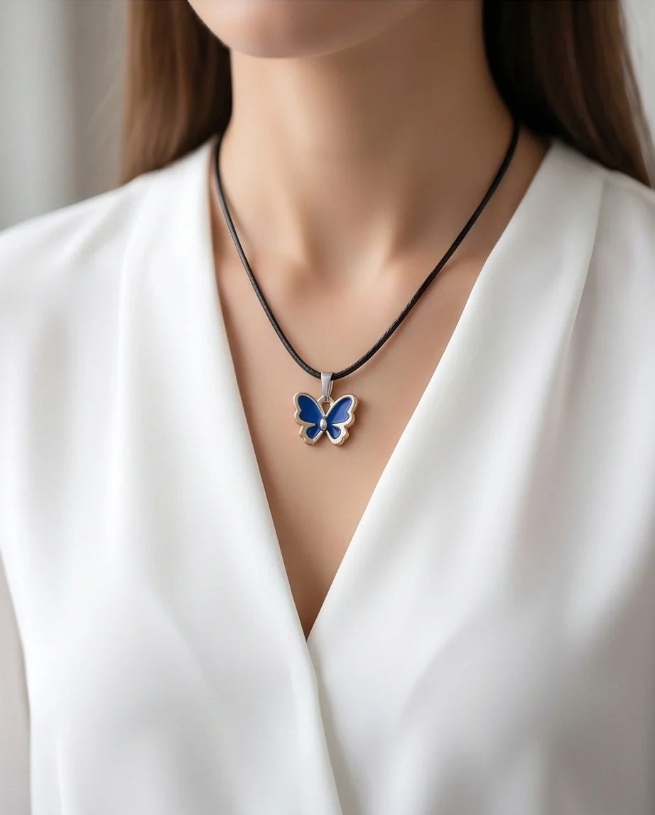 Midnight Blue Butterfly Pendant
