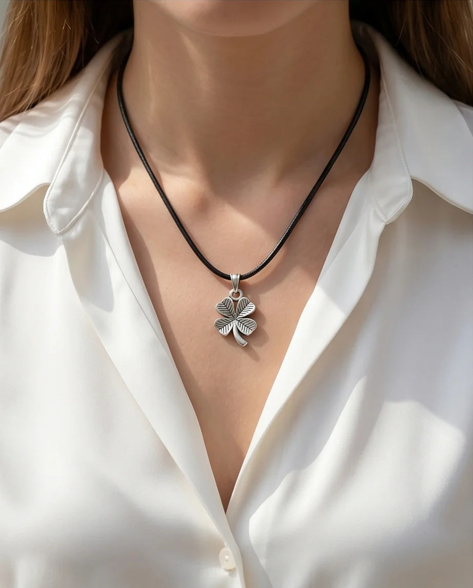Silver Four-Leaf Clover Necklace