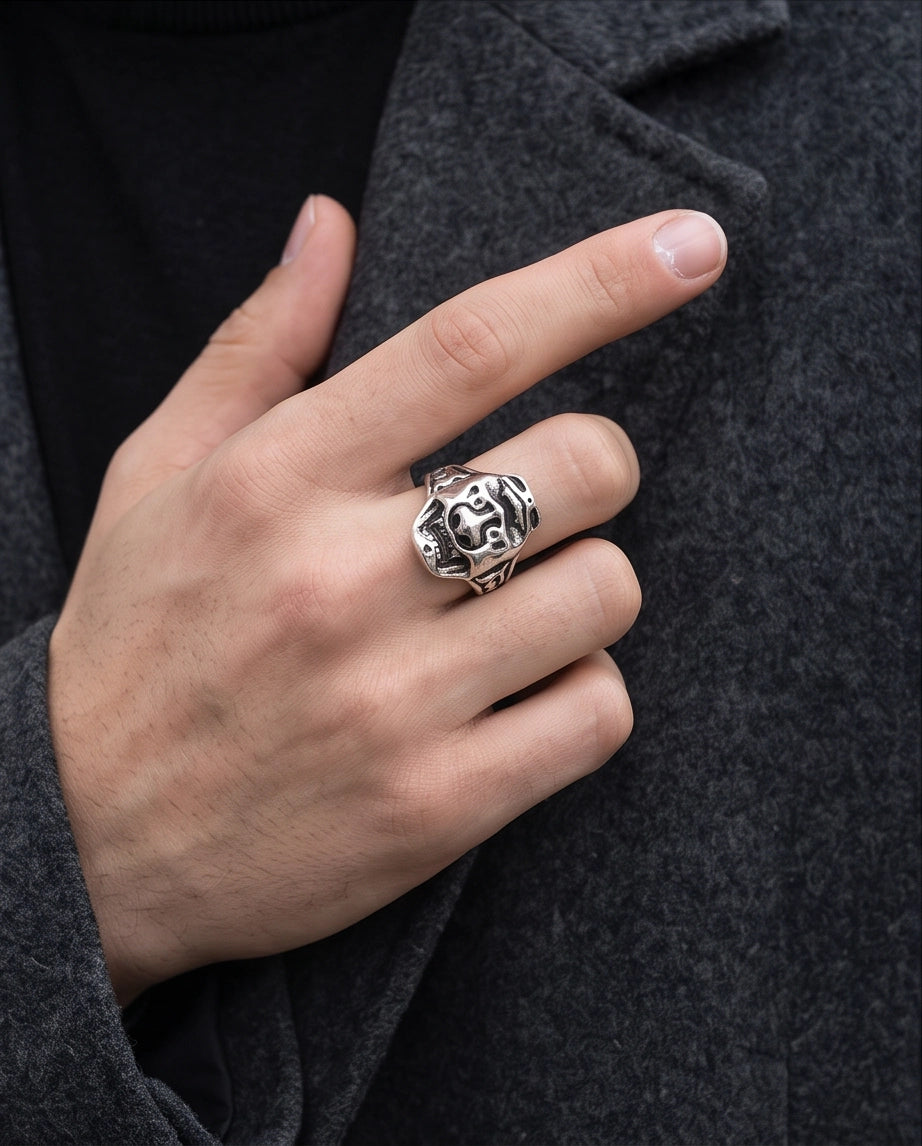 Oni Mask Sculpted Ring