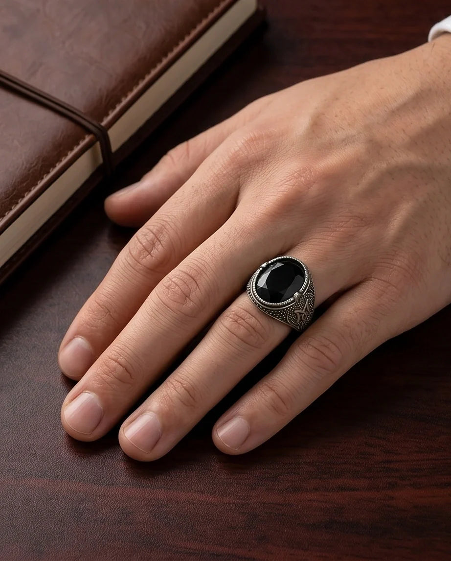 Imperial Onyx Shadow Signet Ring