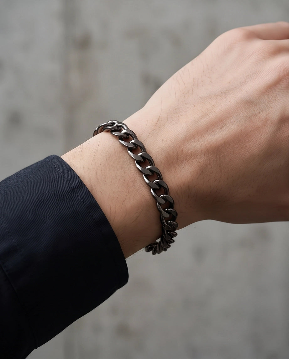 Gunmetal Black Curb Chain Bracelet