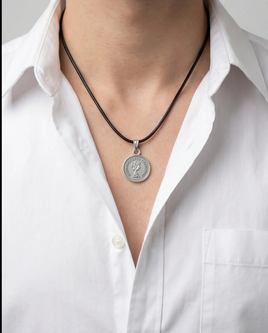 The Royal Heritage: Vintage Elizabeth II Coin Pendant Necklace