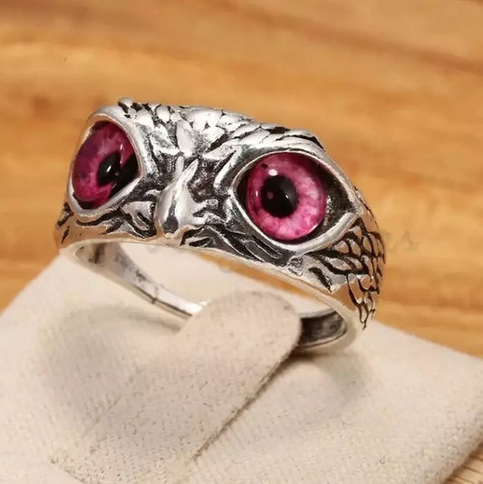 Pink Owl Gaze Ring