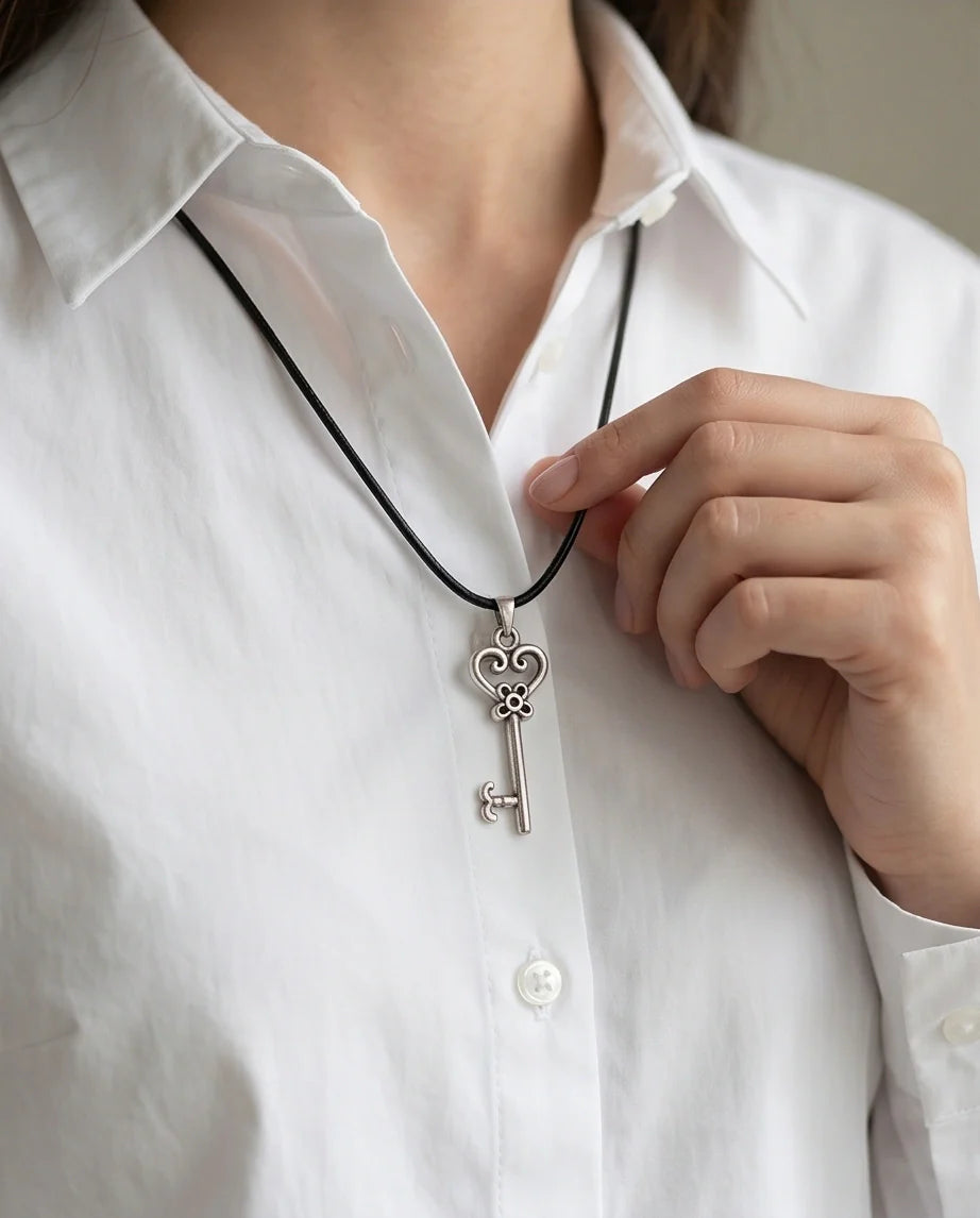 The Secret Garden Heart Key Necklace
