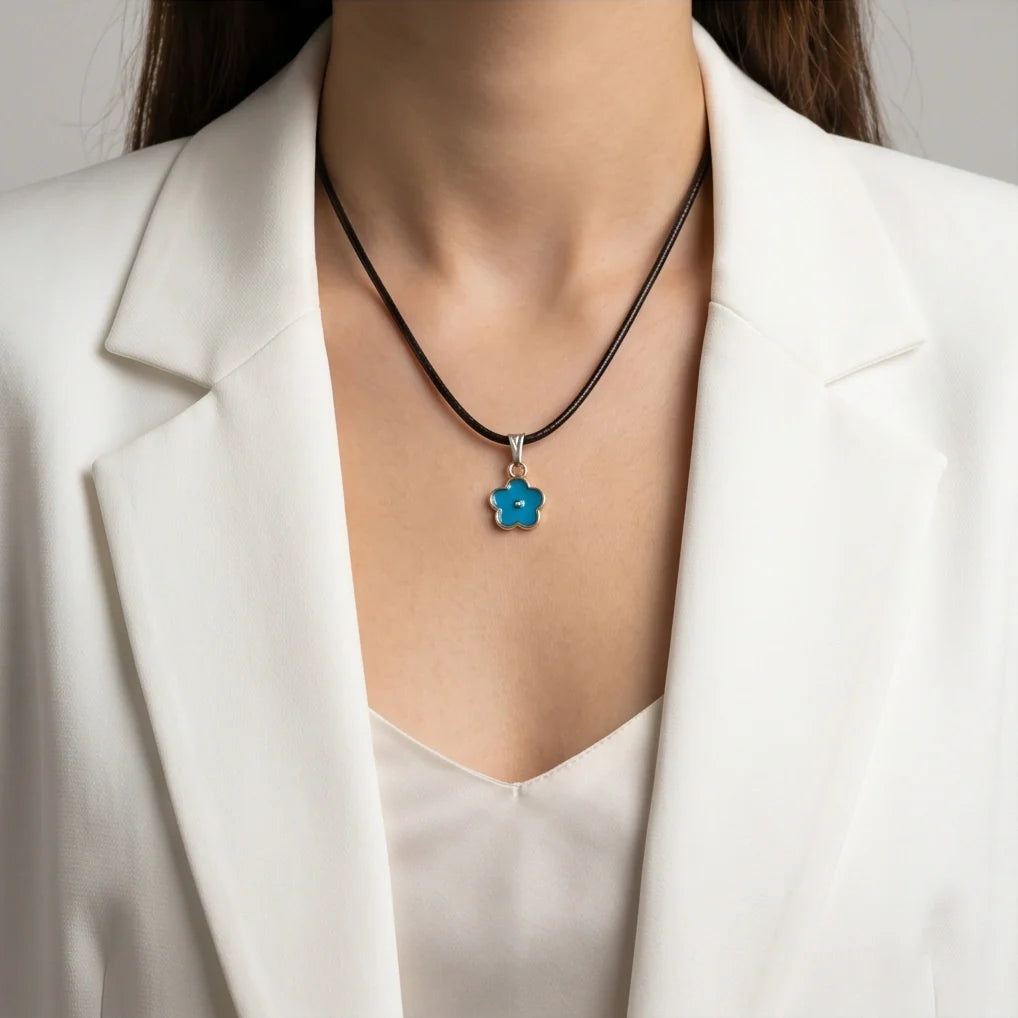 Sky Blue Forget-Me-Not Pendant