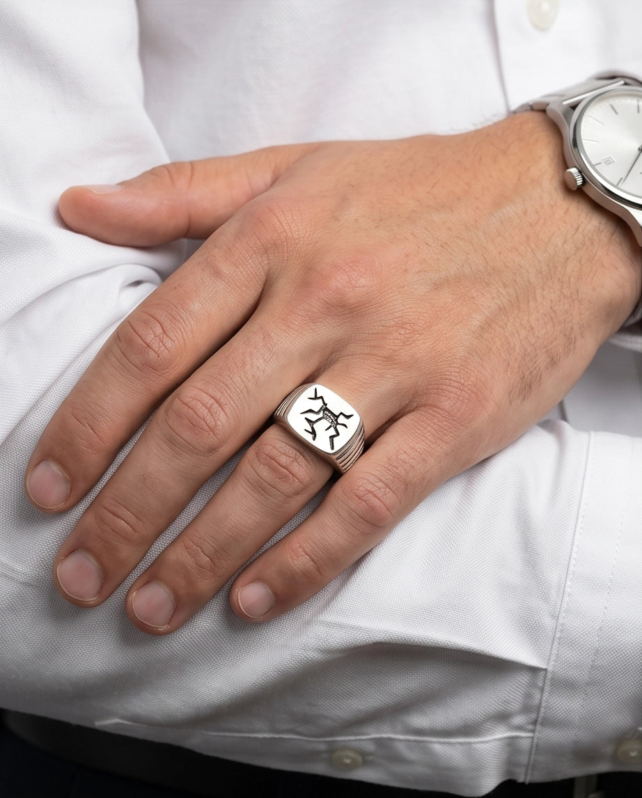 Tribal Glyph Signet Ring