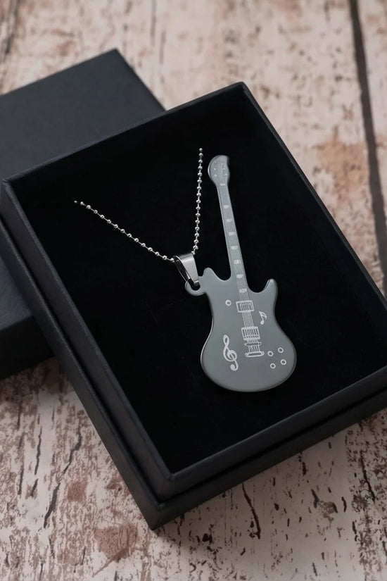 The Obsidian Rhythm: Electric Guitar Pendant