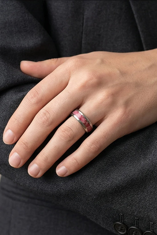 The Radiant Bloom: Polished Floral Inlay Band