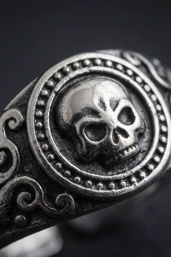Ancient Guardian: Detailed Filigree Skull Ring