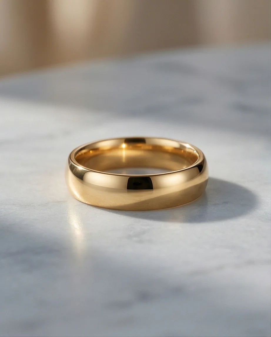 Gilded Elegance: High-Polish Signature Ring