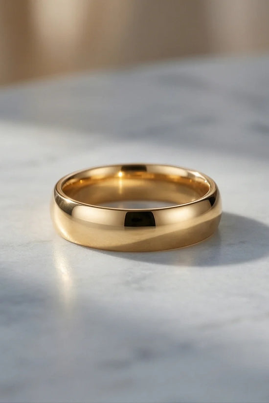 Gilded Elegance: High-Polish Signature Ring