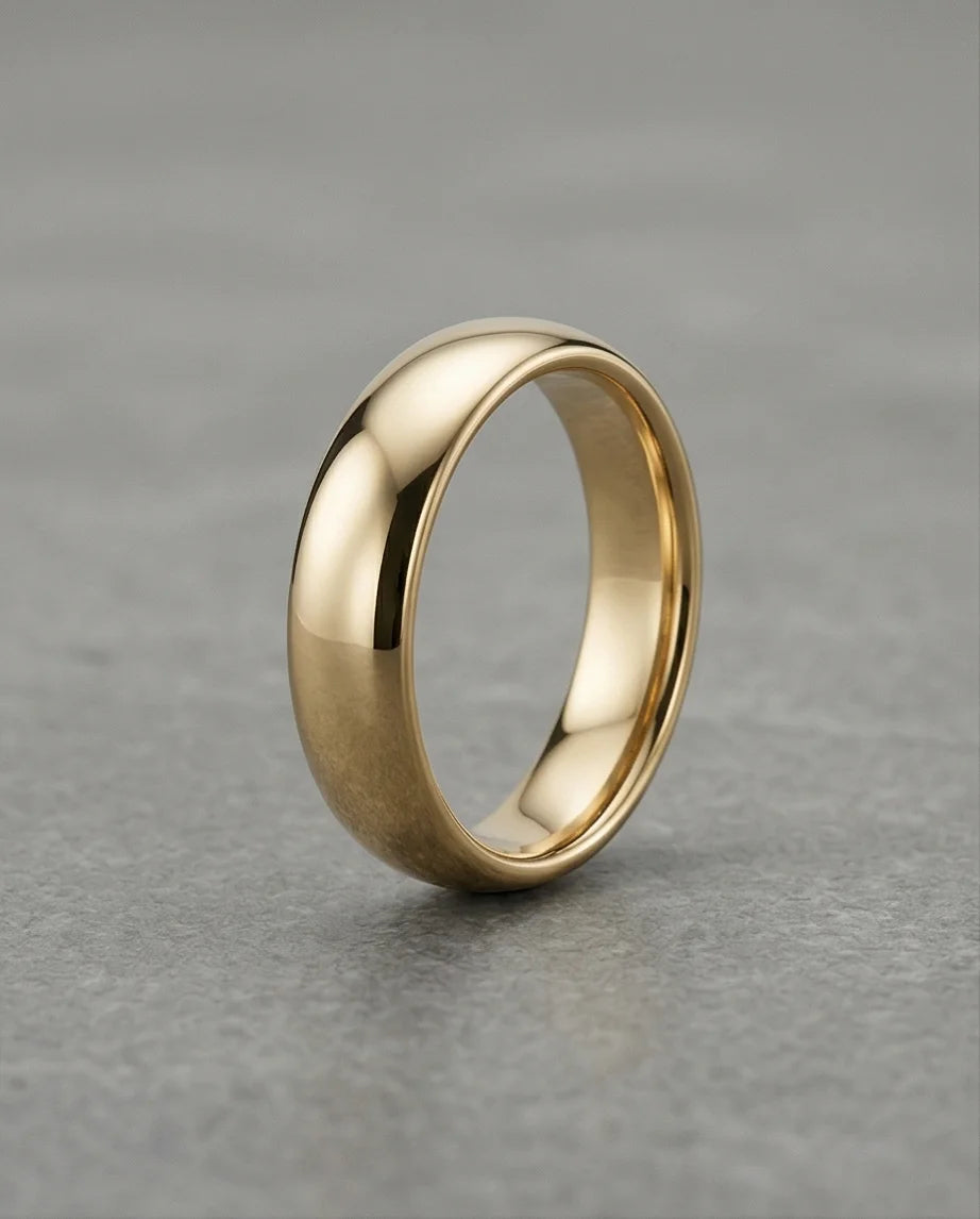 Gilded Elegance: High-Polish Signature Ring