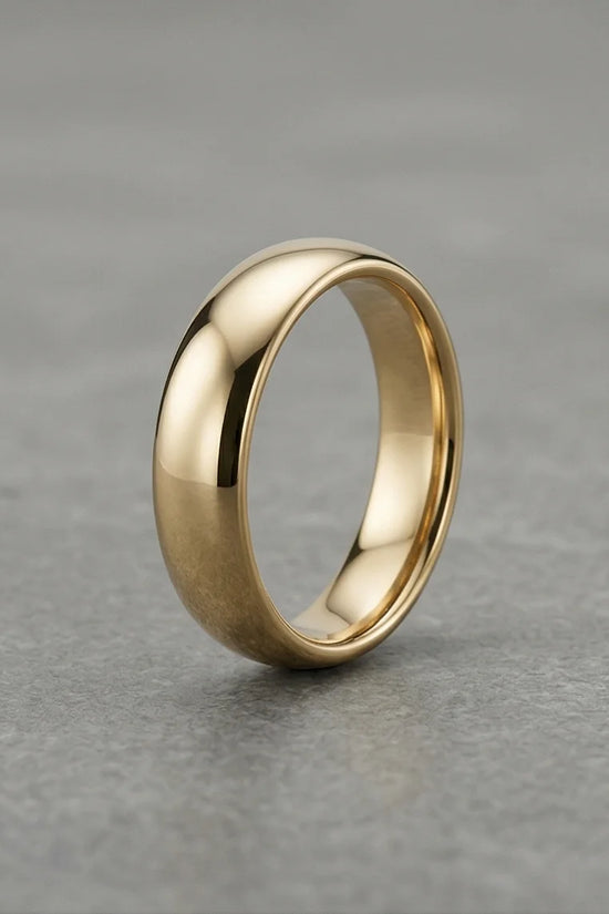 Gilded Elegance: High-Polish Signature Ring
