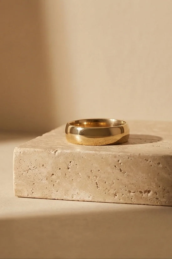 Gilded Elegance: High-Polish Signature Ring