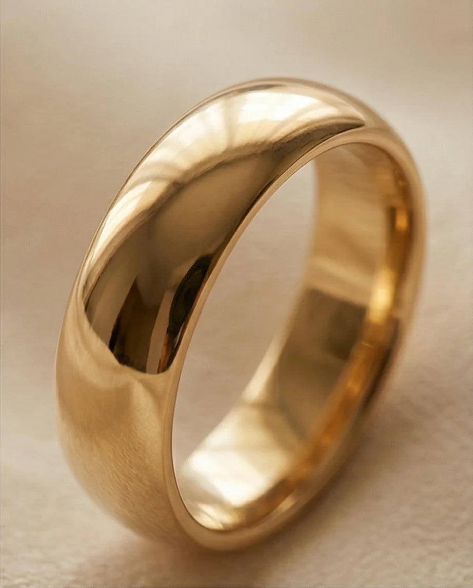 Gilded Elegance: High-Polish Signature Ring