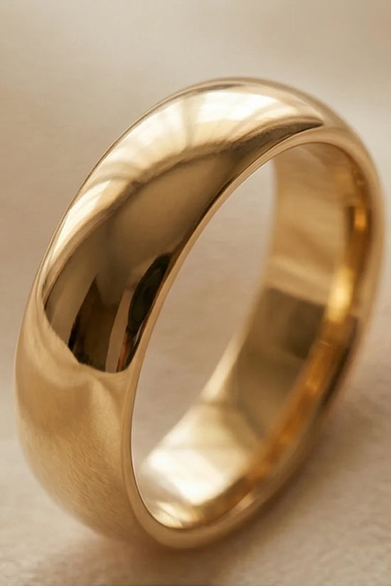Gilded Elegance: High-Polish Signature Ring