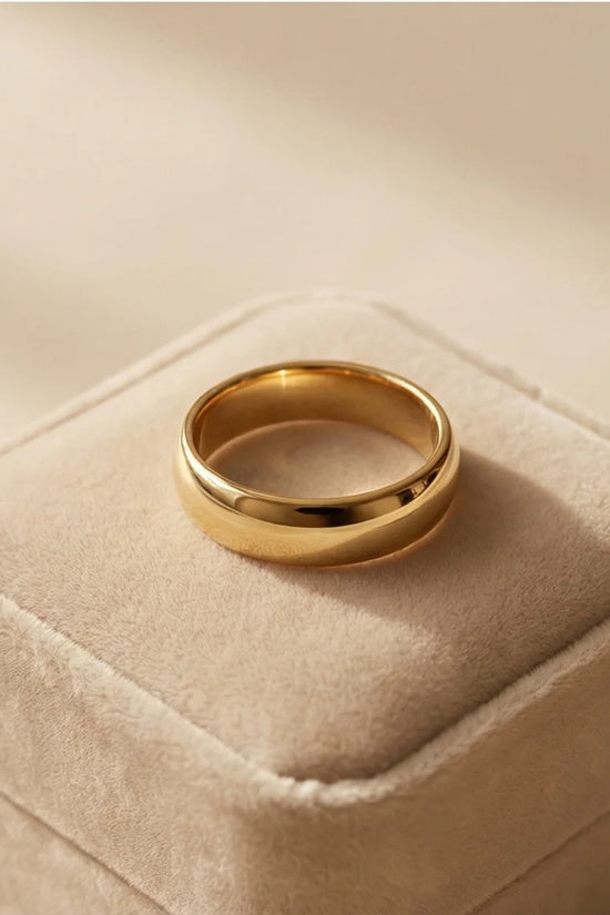 Gilded Elegance: High-Polish Signature Ring