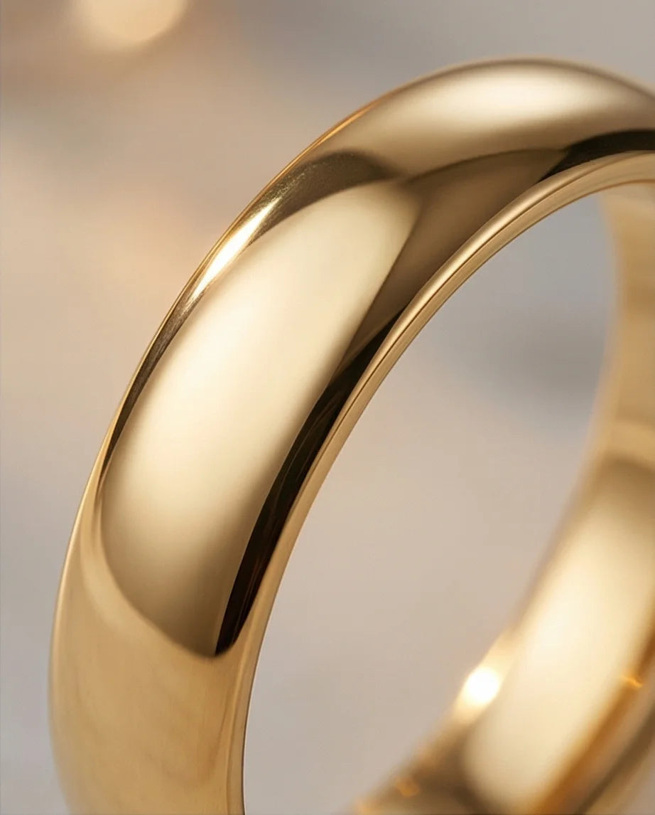 Gilded Elegance: High-Polish Signature Ring
