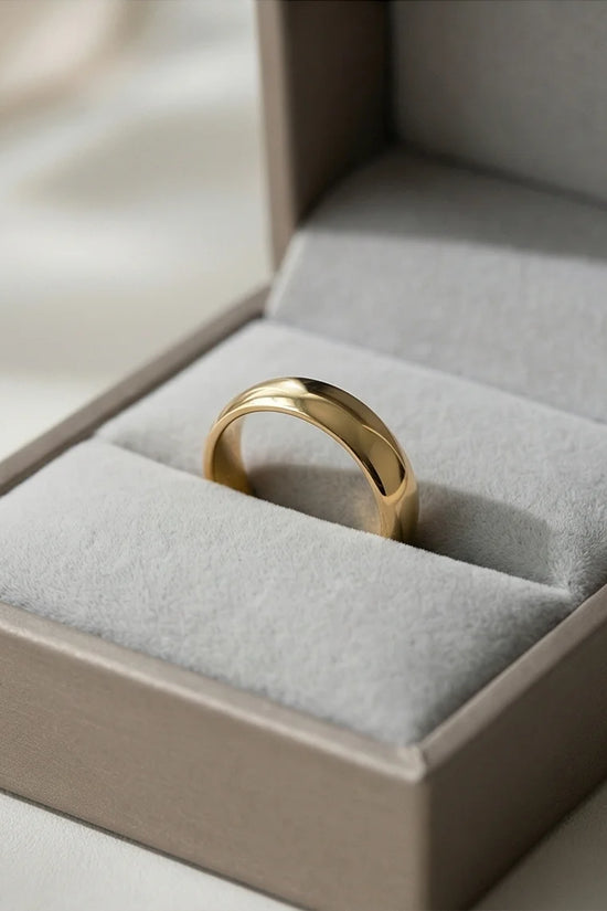 Gilded Elegance: High-Polish Signature Ring