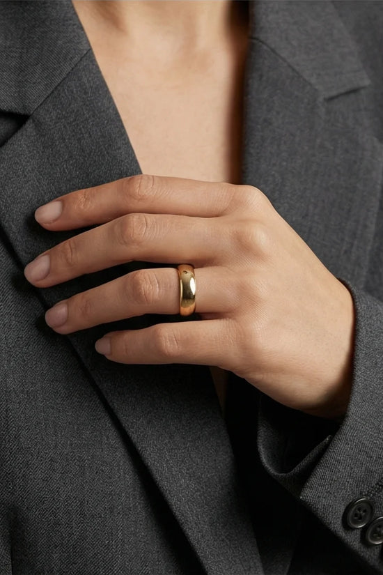 Gilded Elegance: High-Polish Signature Ring