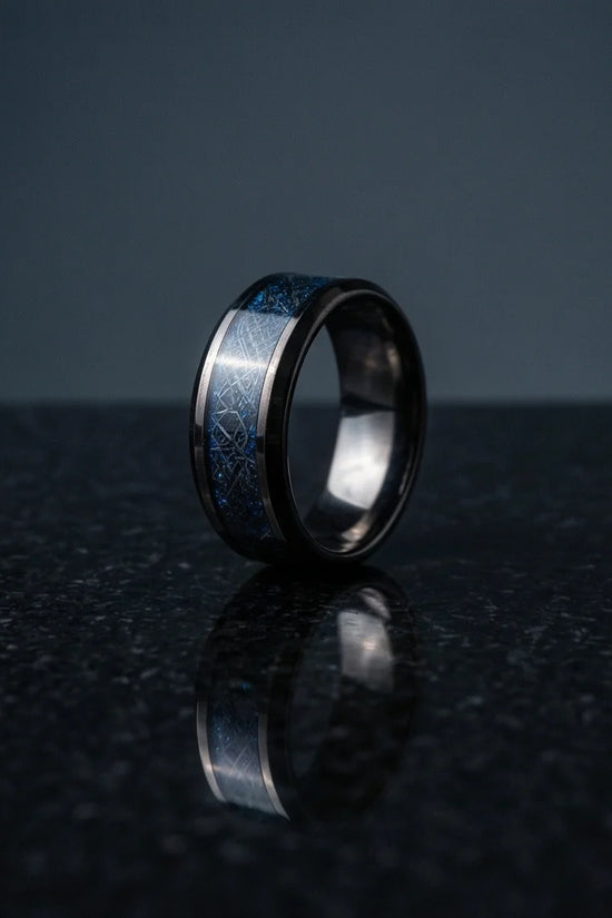 Midnight Galaxy: Cobalt Stardust Inlay Ring