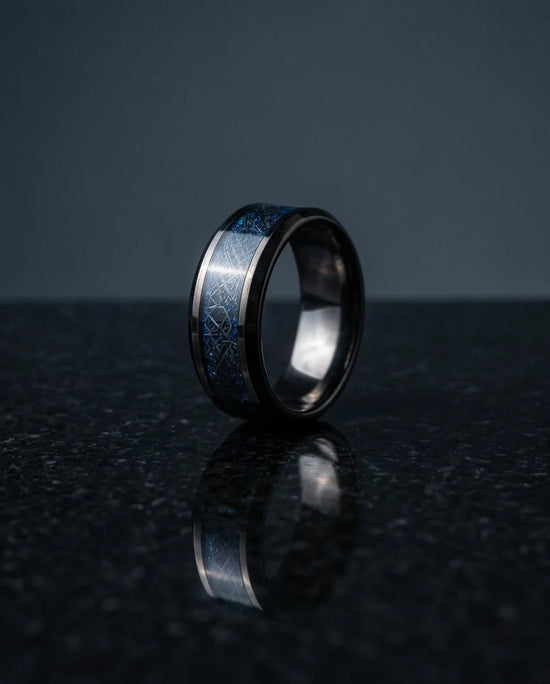 Midnight Galaxy: Cobalt Stardust Inlay Ring