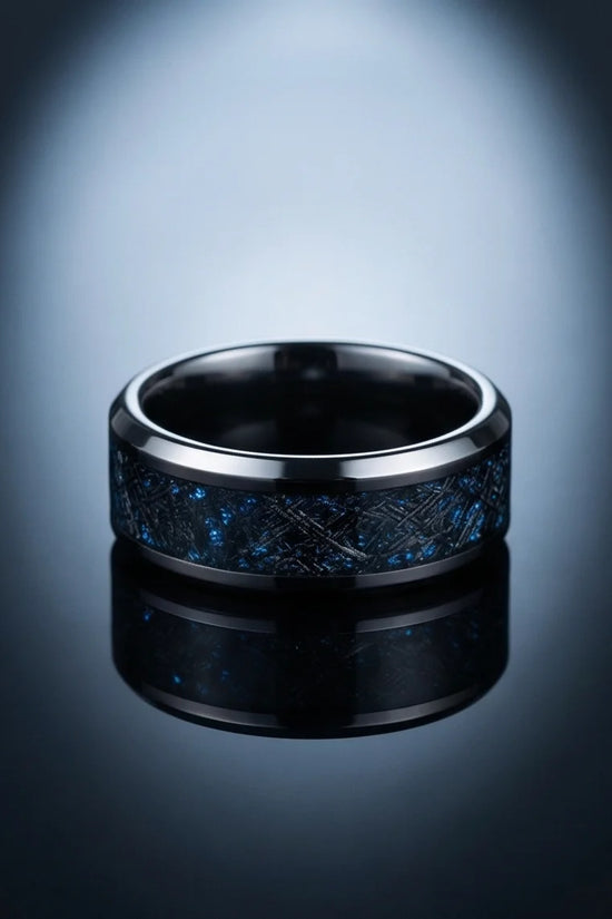 Midnight Galaxy: Cobalt Stardust Inlay Ring
