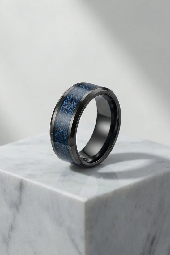Midnight Galaxy: Cobalt Stardust Inlay Ring