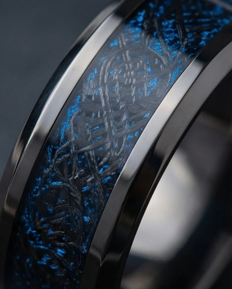Midnight Galaxy: Cobalt Stardust Inlay Ring