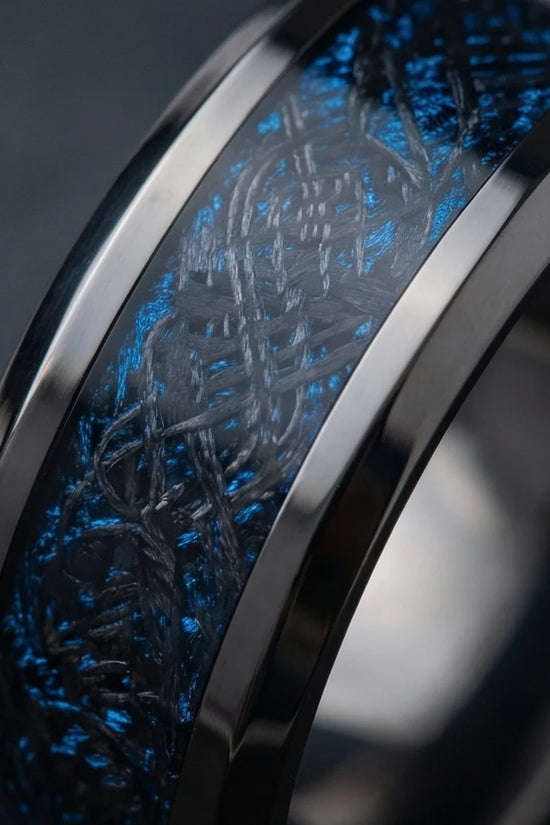 Midnight Galaxy: Cobalt Stardust Inlay Ring