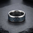 Azure Sentinel: Silver Celtic Dragon Blue Ring