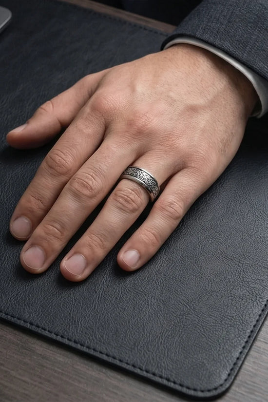 Ancient Heritage: Silver Dragon Knotwork Ring