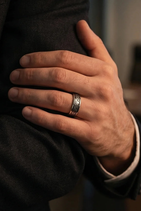 Ancient Heritage: Silver Dragon Knotwork Ring