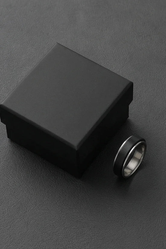 The Midnight Eclipse: Two-Tone Matte Black Spinner Band