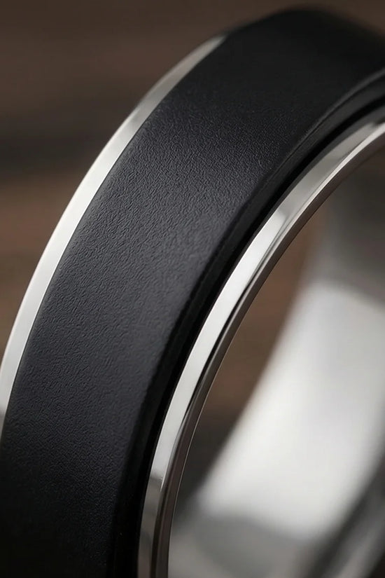 The Midnight Eclipse: Two-Tone Matte Black Spinner Band