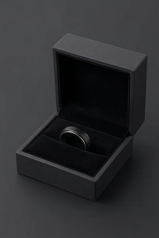The Midnight Eclipse: Two-Tone Matte Black Spinner Band