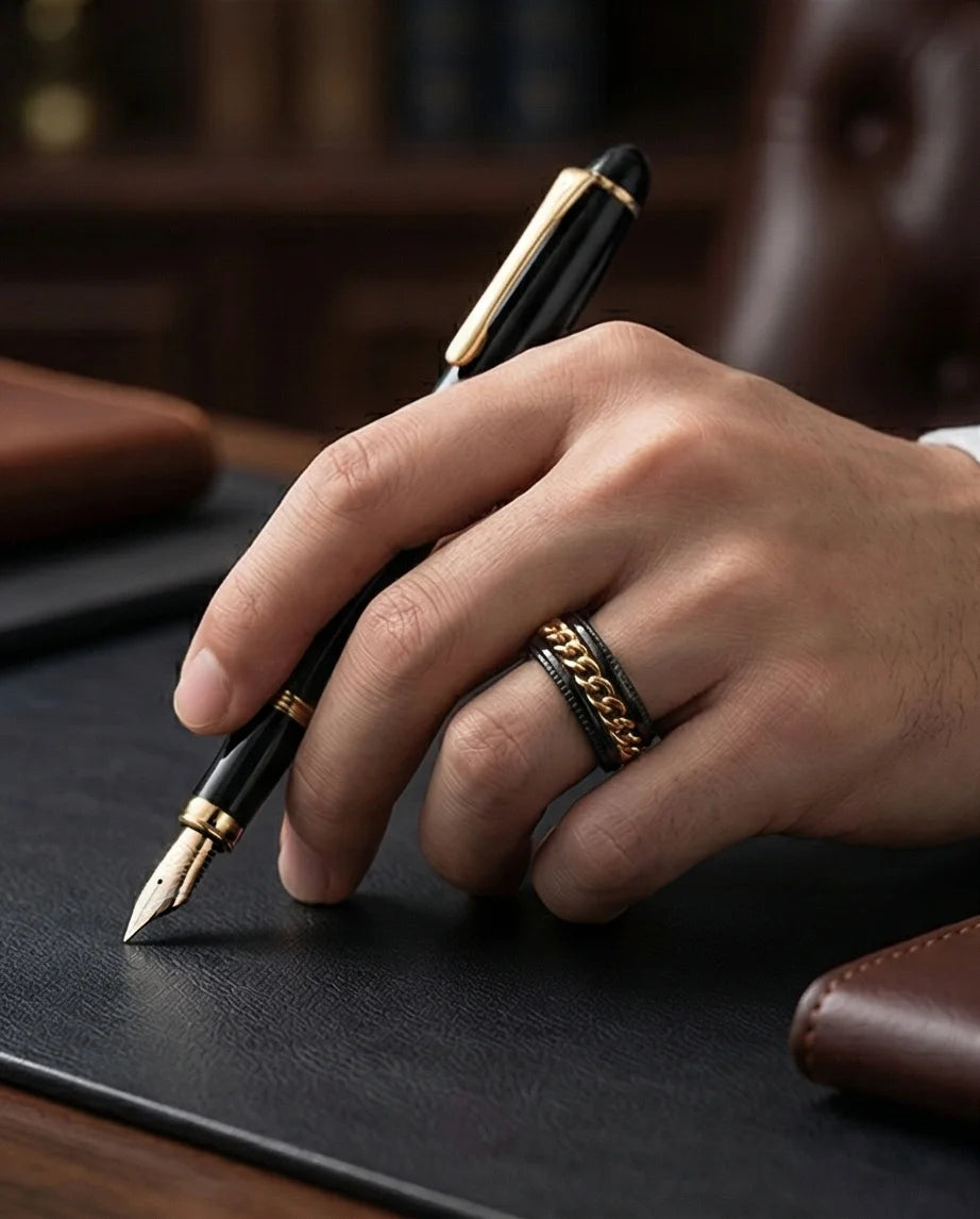 The Golden Link Spinner Ring