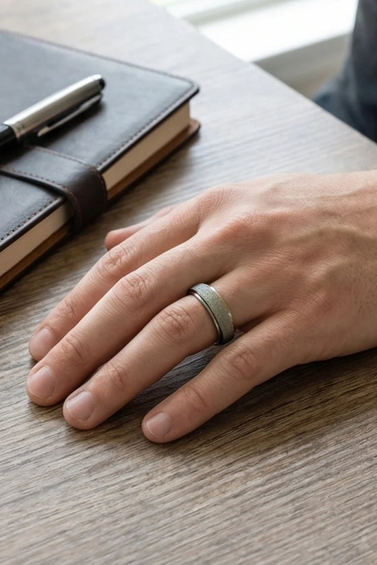 Cyber Spark: Prismatic Texture Fidget Spinner Ring