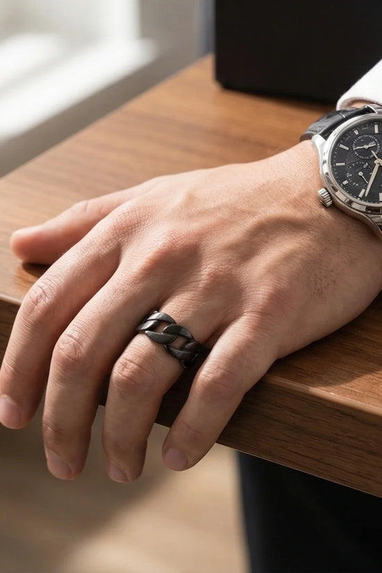 Shadow Bond: Industrial Chain Statement Ring