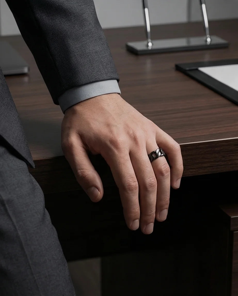 Shadow Bond: Industrial Chain Statement Ring