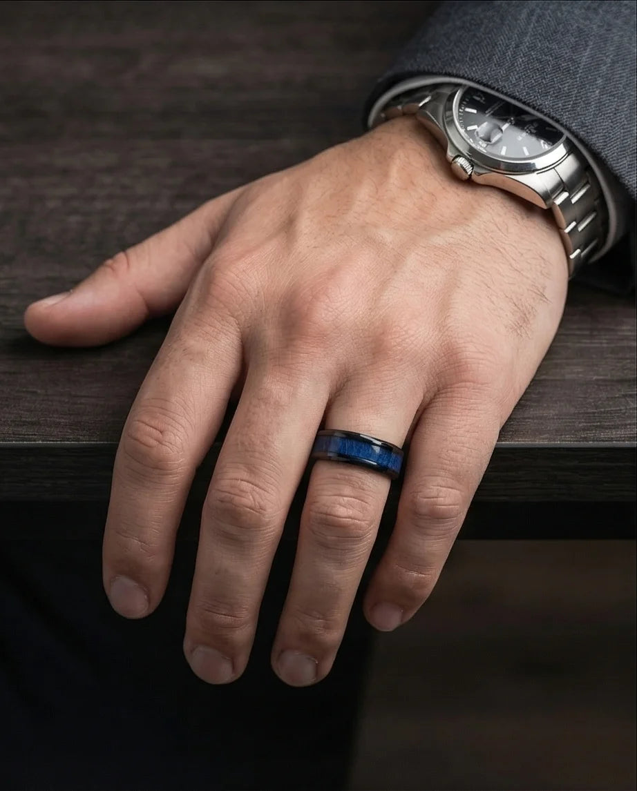 The Midnight Azure Textured Band