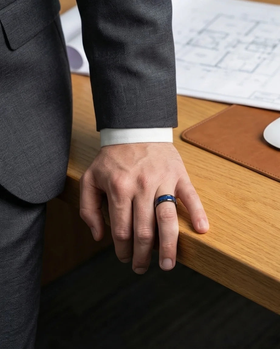 The Midnight Azure Textured Band