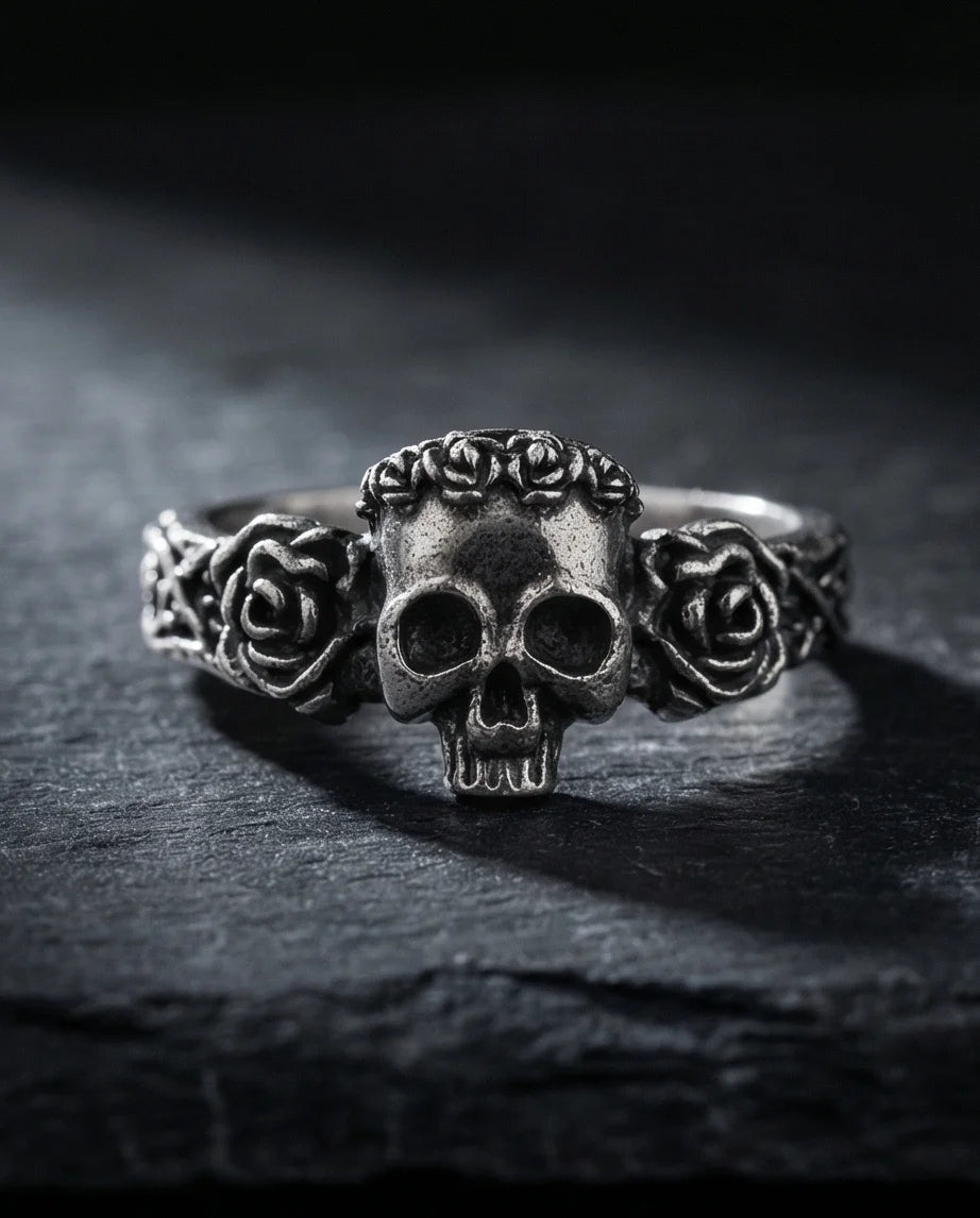 The Eternal Bloom: Gothic Skull & Roses Band