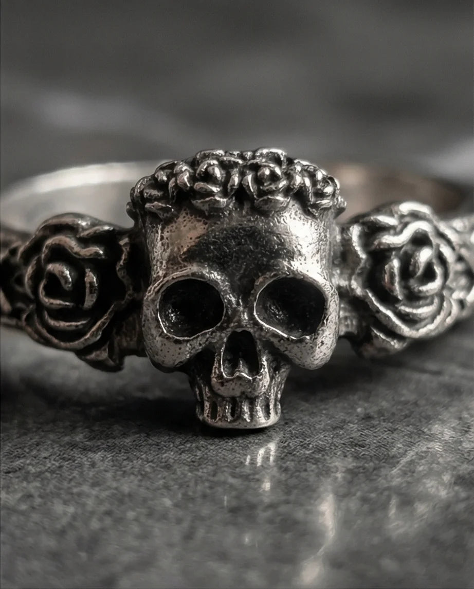 The Eternal Bloom: Gothic Skull & Roses Band