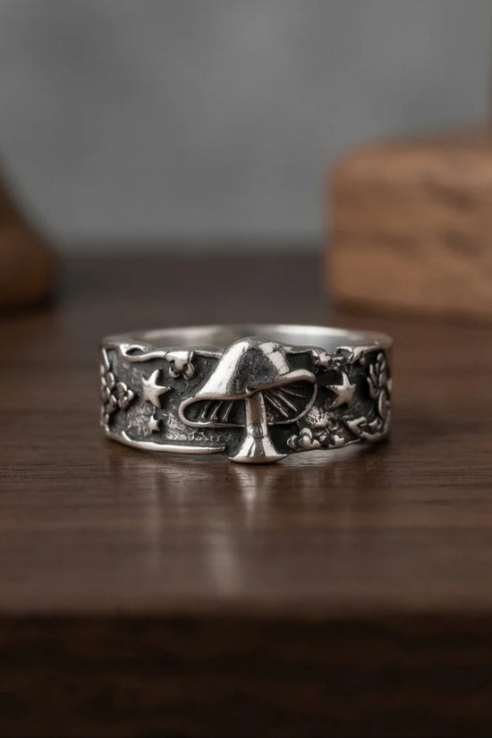 Celestial Toadstool: Midnight Forest Star Ring