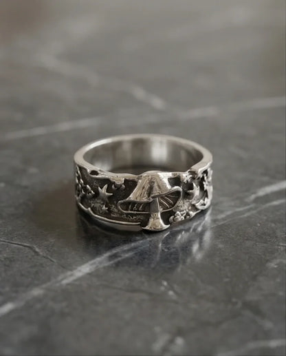 Celestial Toadstool: Midnight Forest Star Ring