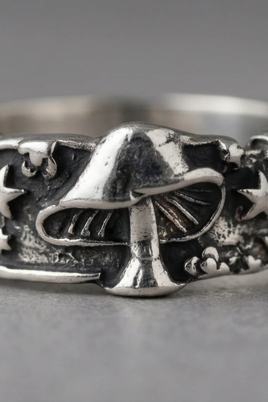 Celestial Toadstool: Midnight Forest Star Ring